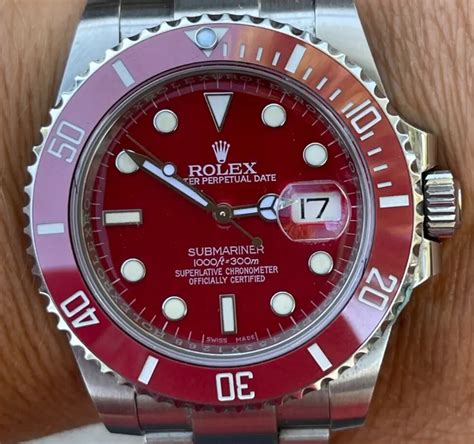 red submariner merah rolex|Rolex Submariner red price.